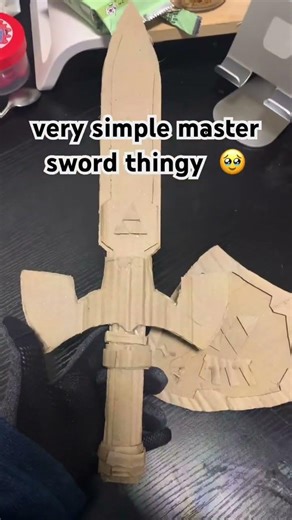 master sword + hylian shield cardboard !!!!! #legendofzeldaskywardswordhd #zelda #cardboardcraft 🥹