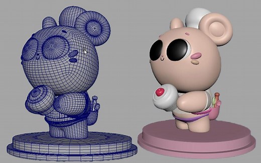 【Maya角色建模】卡通动画角色制作，从模型到上色渲染全流程讲解