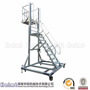 [Hot Item] The Industrial Aluminum Hand-Operated Liftable Platform Ladder