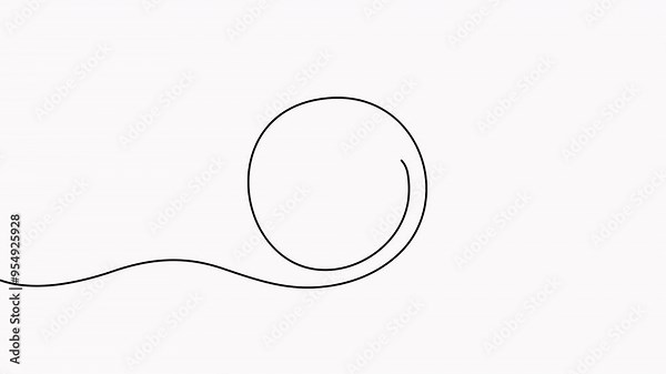 Checkmark in circle continuous line drawn animation. Approved linear symbol animated video.