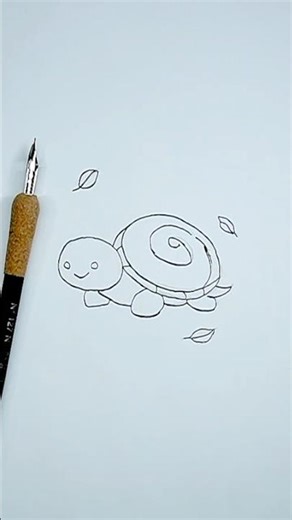 My First Dip Pen Drawing… and It Actually Worked 🐢✒️