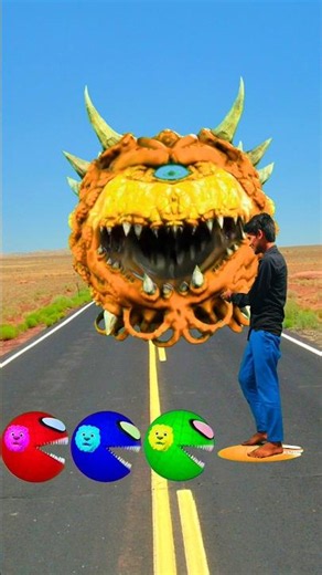 Wait me jump on All colours Pac-Man & Big New Monster Pac-man #youtubeshorts #shorts #viral #vfx