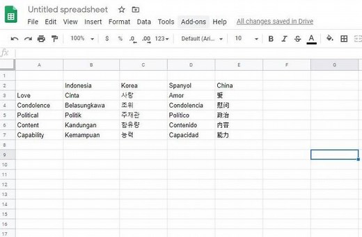 Gunakan Rumus, Ini Cara Menerjemahkan Kata di Google Sheets
