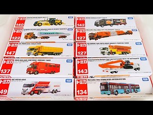 10 Long Types Tomica Unboxing ☆ Bus, Dump truck, excavator And so on