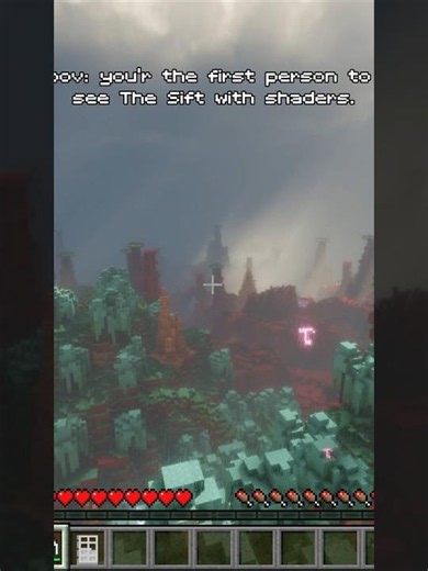 This new dimension the sift is insane with shaders, biggest update yet. #minecraft #minecraftlive