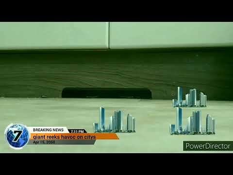 Giant boy Luke destroys some citys