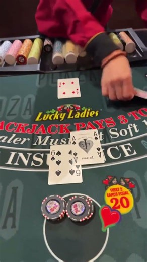 Doubling down a 7 vs 4. Vegas Live, Plaza