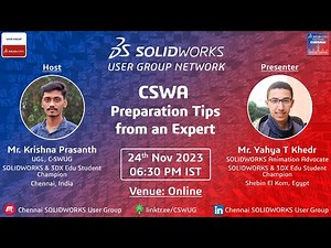 CSWA Preparation Tips from an Expert | C-SWUG Meeting - 3 | Mr. Yahya T Khedr | SOLIDWORKS