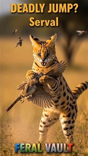 Serval Jumps 10 Feet?! 😳 #shorts #animalfacts #viralvideo #feralvault