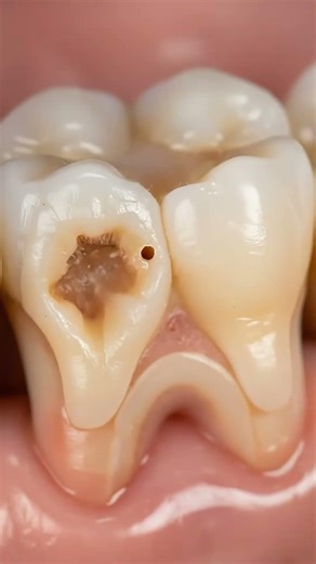 Dark Tooth Turned Bright Again – Internal tooth discoloration #beforeafter #cavity #dentist