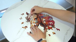 Wooden Puzzles for Adults, Wooden Horse Puzzle, Wooden Jigsaw Puzzles for Adults, Birthday for Puzzle Lover (M-11.8×10.7in - 200pcs)