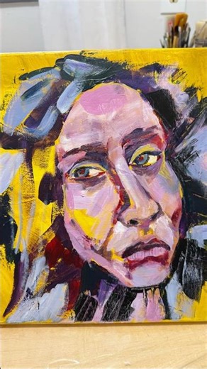 Abstract acrylic portrait practice 😋