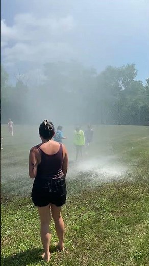 Blackman-Leoni Public Safety provides cooling from fire truck during heat wave
