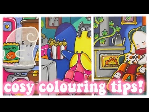 Cute, Comfy & Cosy Colouring Tips, Tricks, Techniques! | Transparency, TV Lighting, Fire Glow