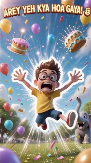 Elephant Throws Boy into Birthday Cake| 3d comedy animation| #shorts #ytshorts