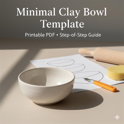 Minimal Clay Bowl Template PDF | Printable Ceramic DIY Guide - Etsy