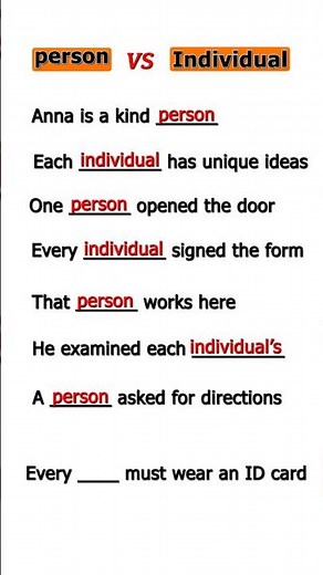 Person vs Individual | Learn the Difference in English #shorts