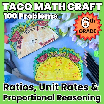 6th Grade Math Taco Craft Ratios, Unit Rates & Proportions | Cinco de Mayo Craft
