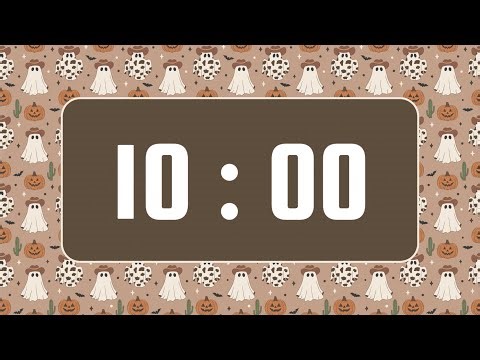 10 Minute Timer | With Country Acoustic Guitar Music & Alarm Bell | Cowboy Ghost Halloween Theme