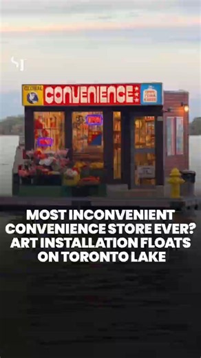 Art installation sees convenience store floating on Lake Ontario