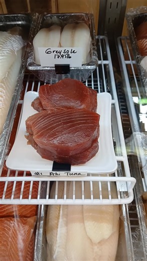 Its Friday again??? Seriously...time is flying... Fresh catch... Steelhead trout! Salmon "burger", sword "burger", cusk, flounder, wild Coho salmon, swordfish, greysole, Icelandic haddock, Icelandic cod loin, halibut, dry sea scallops, mussels, clams, oysters, Scottish salmon, Canadian salmon and soooo much more 😋 GRAB N GO...the CRABSTER Roll! While supplies last Lobster Rolls, Land and Sea tortellini dinner, linguine and clams, meatloaf and mashed, white clam garlic bread, Lobster mac, eggpla
