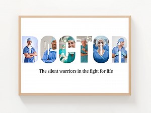 Personalized DOCTOR Photo Collage | Canva Template - Unique Memorial Artwork | Instant Download - Etsy