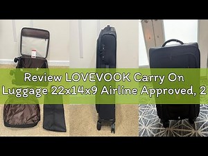 Review LOVEVOOK Carry On Luggage 22x14x9 Airline Approved, 22-Inch Suitcases with Spinner Wheels, So