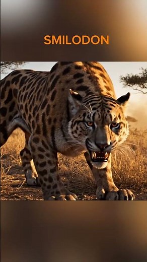 Smilodon: The Real Sabertooth Tiger 😱 | Extinct Beast Facts #facts #smilodon #sabretoothedtiger
