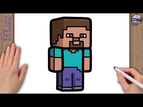 🔥How to draw 3D STEVE from Minecraft || Step by Step Tutorial || Easy Drawing for Kids