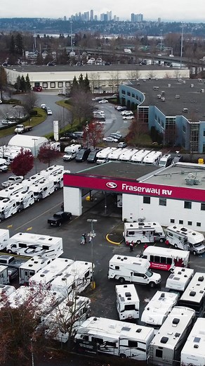 1.3K views · 29 reactions | Sure, our motorhomes look great from above but look at that skyline!  Vancouver (Delta), BC _____________________ #FraserwayRV #Adventurer #YourVehicleToAdventure | Fraserway RV Rentals | Facebook