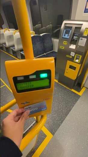 Validating metrocard on Adelaide Metro 3000 Class Railcar