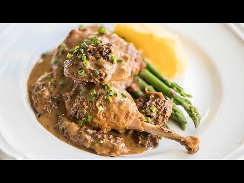Braised Pheasant Legs with Morel Sauce