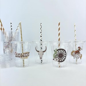 Wild West Party Cups 12ct - Cowboy Party Supplies, Howdy Birthday Decoration, My First Rodeo Party, Western Baby Shower, Birthday Favor Cups - Etsy