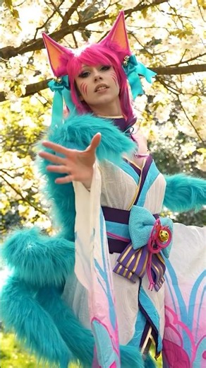 Blossoming Spirit Blossom Ahri COSPLAY 🌸 I’m Speechless 💖🦊 #shorts