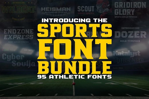 Sports Font Bundle – 95 Bold Athletic Fonts for Logos, Jerseys, Gyms, Teams, Advertising, Branding & More – Instant Download - Etsy