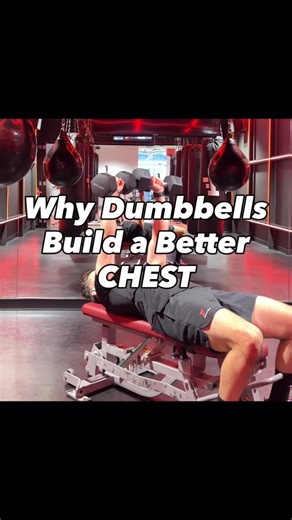 Dejan Bacvarevic on Instagram: "STOP training your ego. START building real chest strength. This dumbbell chest workout isn’t about showing how much weight you can lift. It’s not about ego. Chasing heavy numbers on the barbell bench press with poor technique doesn’t build strength — it builds injuries. When form breaks down, shoulders, elbows, and your lower back take the hit. Why dumbbells? • Greater range of motion for better muscle activation • More natural movement that is safer for the shou