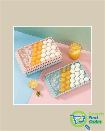 Mini Round 33 Ice Cube Tray, Easy Release Ice Ball Maker Mold for Freezer Chilling Drinks, Juice,...