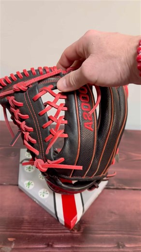 Insane Custom Wilson A2000 Glove some black & red vibes 🔴🔥👀