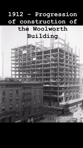 OLD NEW YORK CITY on Instagram: "1912 - Progression of construction of the Woolworth Building, designed by Cass Gilbert, tallest building in the world from 1913 to 1930."