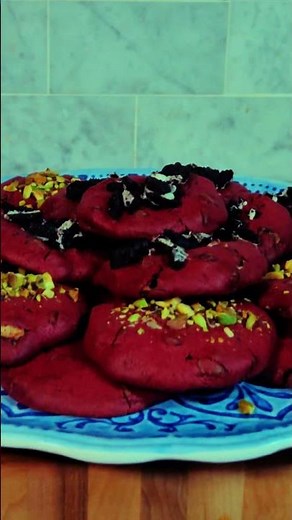 Cookies Red Velvet aux pépites de chocolat #faitmaison #cookies