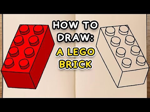How to draw and colour! A LEGO BRICK (step by step drawing tutorial)
