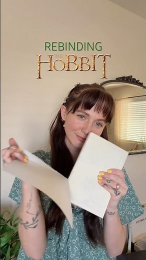 Rebinding THE HOBBIT by JRR Tolkien into a custom paperback edition ✨🌾🧙🏻⛰️ #lordoftherings #LOTR