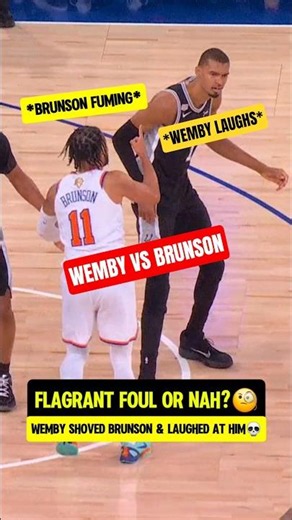Wemby trying to BULLY Jalen Brunson😮