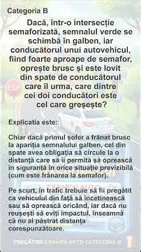 Lovitură din spate la semafor. A cui e vina? 💥 #chestionareauto #drpciv