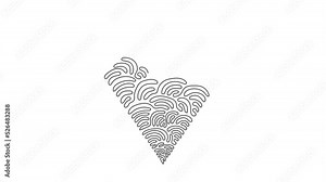 Self drawing animation of single line draw shapes, kite. Simple line, outline 3d figures for ui and ux, website or mobile application. Swirl curl style. Continuous line draw. Full length animated.