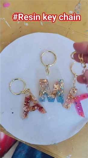 #resin key chain on 1st letter of name #diy #art #reels#new #youtubeshorts #ytshorts #craft #viral🏆