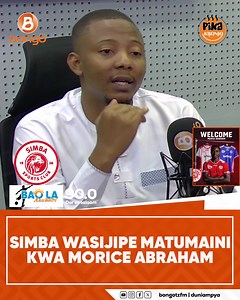 SIMBA WASIJIPE MATUMAINI KWA MORICE ABRAHAM - @chisanojr Sikiliza Bao la @baolaasubuhi Kila siku Jumatatu - Ijumaa kuanzia saa 12:00 Asubuhi Mpaka saa 3:00 Asubuhi, tufuatilie kwenye Mitandao ya Kijamii, Instagram, Facebook, TikTok, na Youtube @bongotzfm pia tusikilize kupitia Radio Box na Radio Garden tafuta Bongo FM. PROUDLY SPONSORED BY @vodacomtanzania @irene_kilango09 @cheyolutenganotz @chisanojr @nashon_mwambande @peterlugendo16 @nazareth_upete @baolaasubuhi 🖥@issasuleiman855 | Bongotzfm
