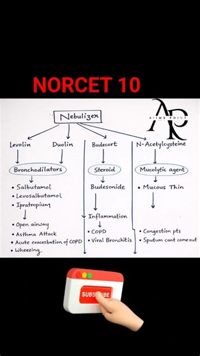 Nebulizer Drugs Explained | Levolin, Duolin, Budecort & NAC | Simple Medical Guide | NORCET 10