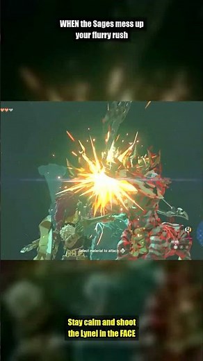 WHEN the Sages Ruin Your Flurry Rush - Just Face Shot the Lynel! Zelda TOTK #Shorts