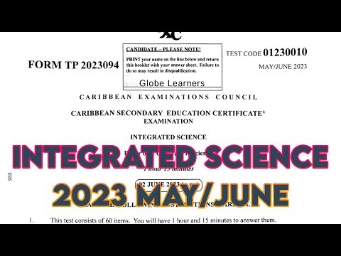 Integrated Science 2023 May/June Paper 1 Answers | CSEC